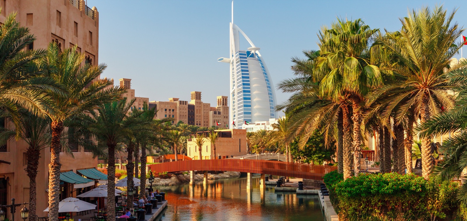 The Burj Al Arab seen from Madinat Jumeirah, Dubai